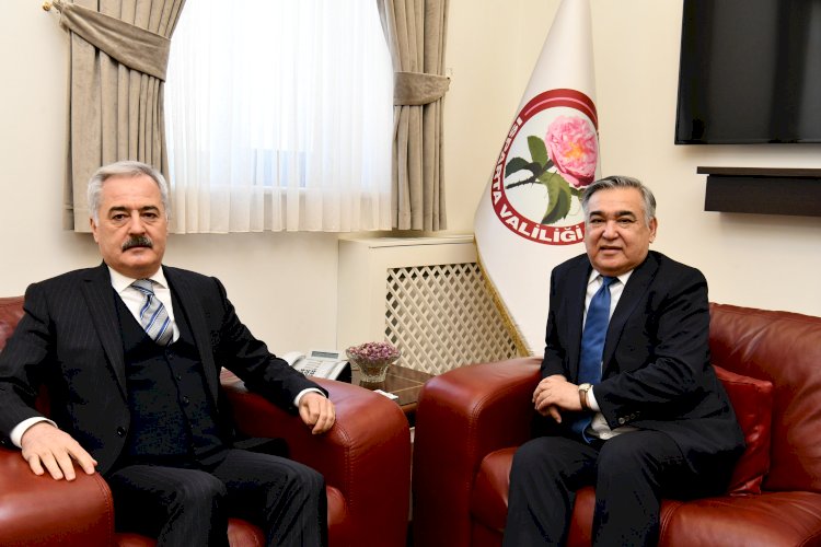 Özbekistan Cumhuriyeti Ankara Büyükelçisi Alişer Azamhocayev, Vali Ömer Seymenoğlu’nu makamında ziyaret etti.